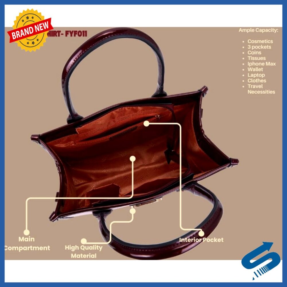 Structured Shoulder Tote Bag with Detachable Cros… - image 3